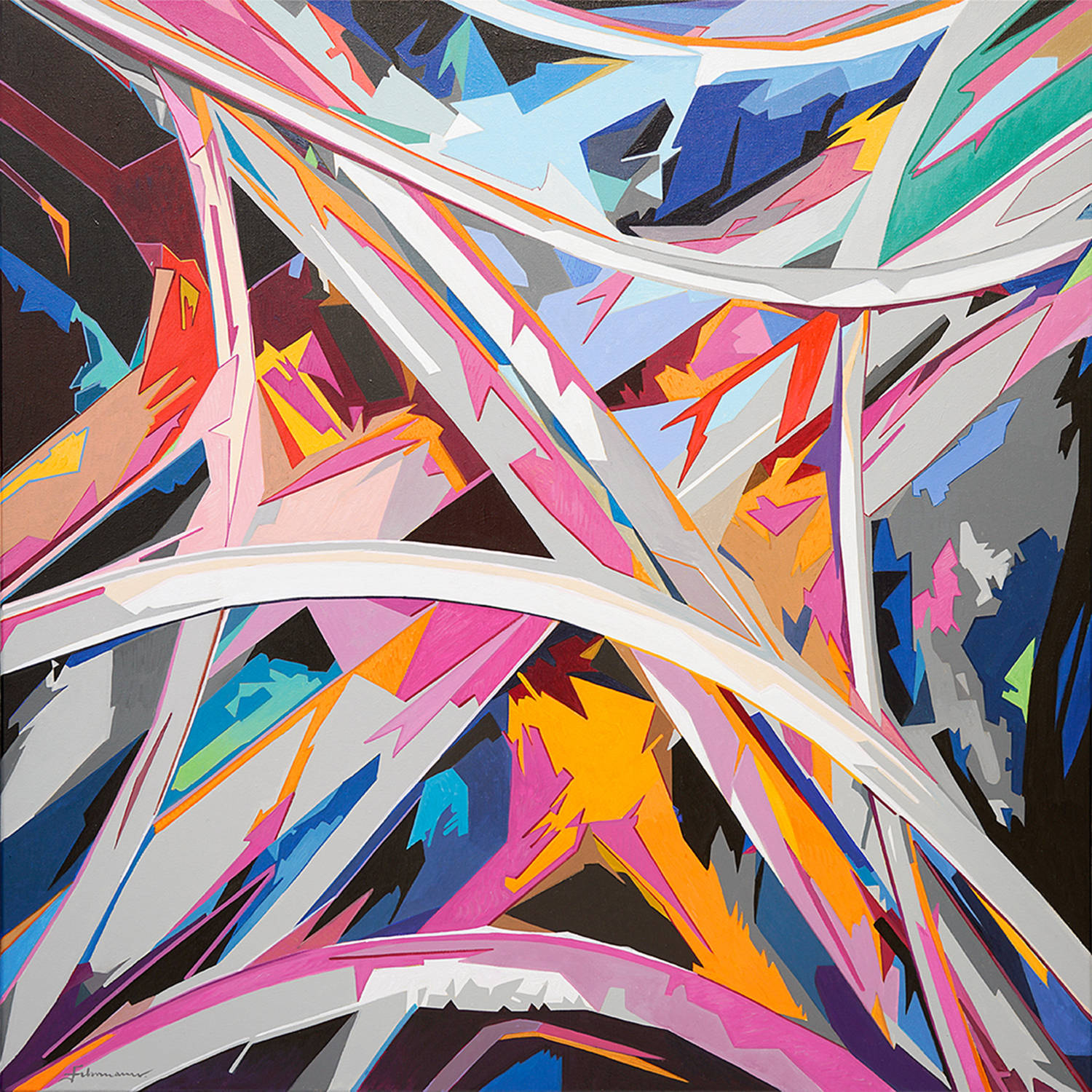 Always and everywhere III, 2019, Acryl auf Leinwand/Keilrahmen. H80 x B80 x T2cm