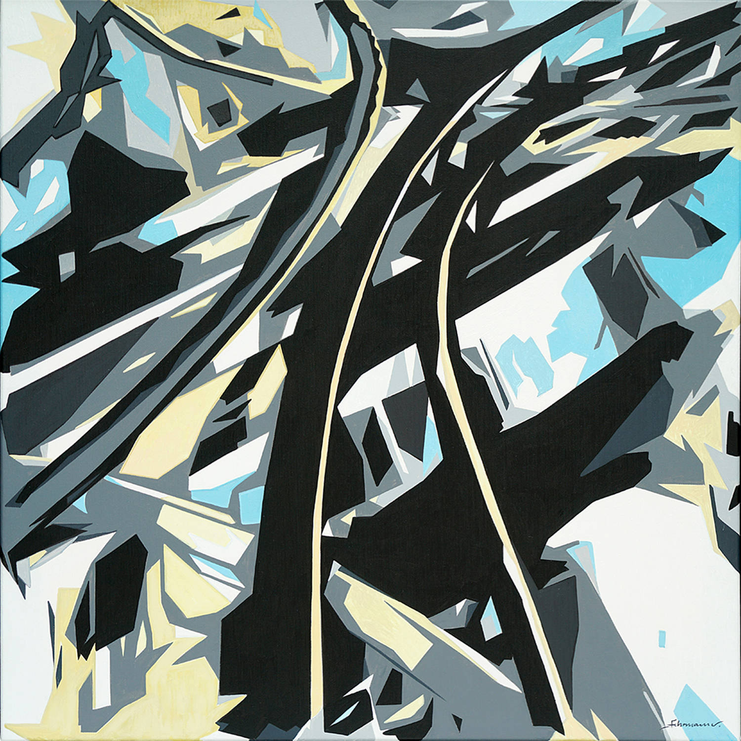 Always and everywhere I, 2019, Acryl auf Leinwand/Keilrahmen. H80 x B80 x T2cm