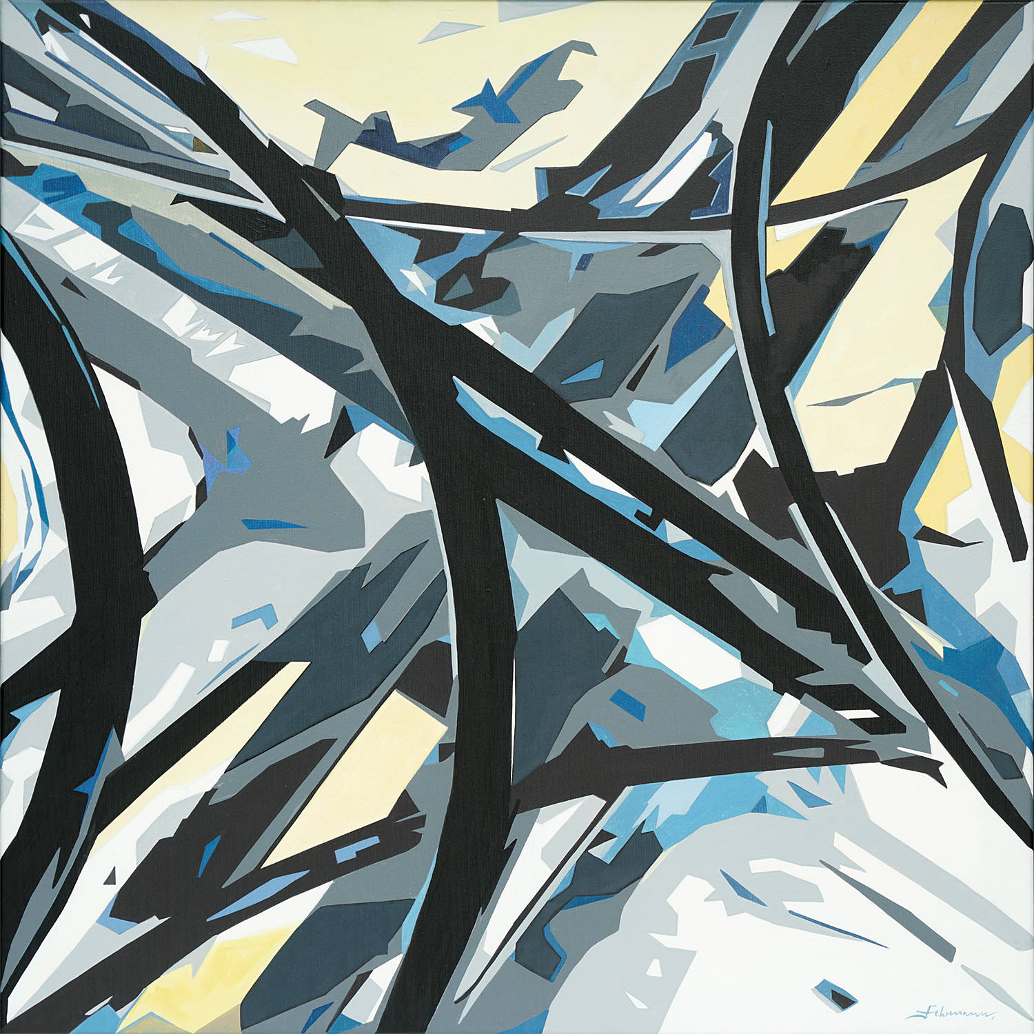 Always and everywhere II, 2019, Acryl auf Leinwand/Keilrahmen. H80 x B80 x T2cm